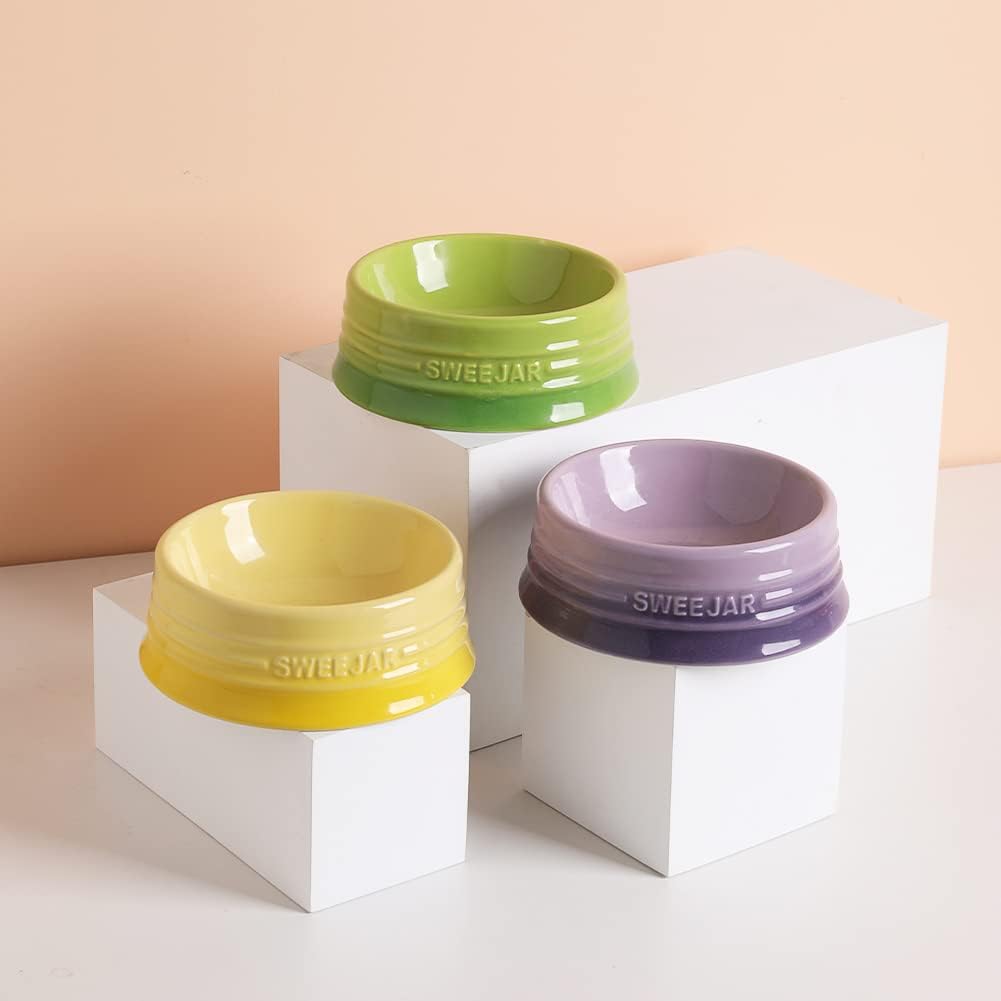 Sweejar Gradient Dog Bowl, Ceramic Dog Food Dish for Puppy and Kitten, Porcelain Pet Bowl for Food