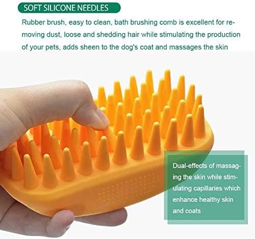 Pet Silicone Shampoo Brush for Long & Short Hair, Pink ( New ), Medium Large Pets Dogs Cats