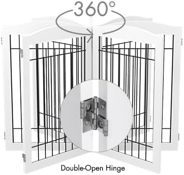 Spirich Free Standing Foldable Wire Pet Gate for Dogs, 80 inches Extra Wide, 30 inches Tall 4