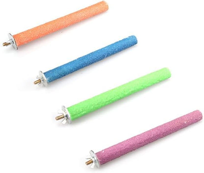 1Pc Random Color Bird Perch Stand Toy Wood Parrot Perch Stand Grinding Claw Sticks Sanded Surface