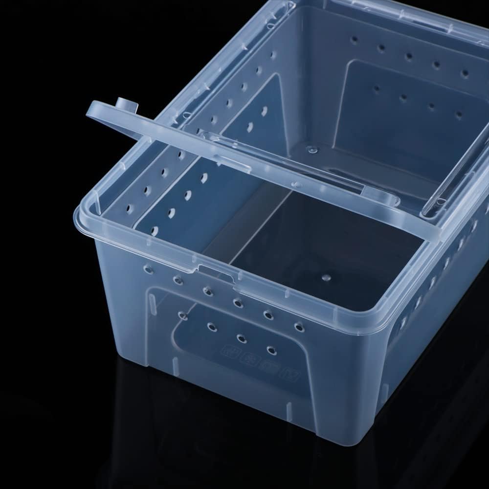 2 Pack Reptile Box Escape-Proof Breeding House Portable Reptile Terrarium Habitat for Reptile