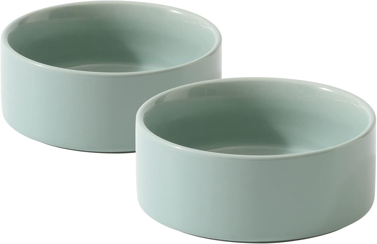 Ceramic Set of 2 Dog Bowls, Food and Water Bowls for Dogs, Puppy, 2pcs Dog Dishes, Pet