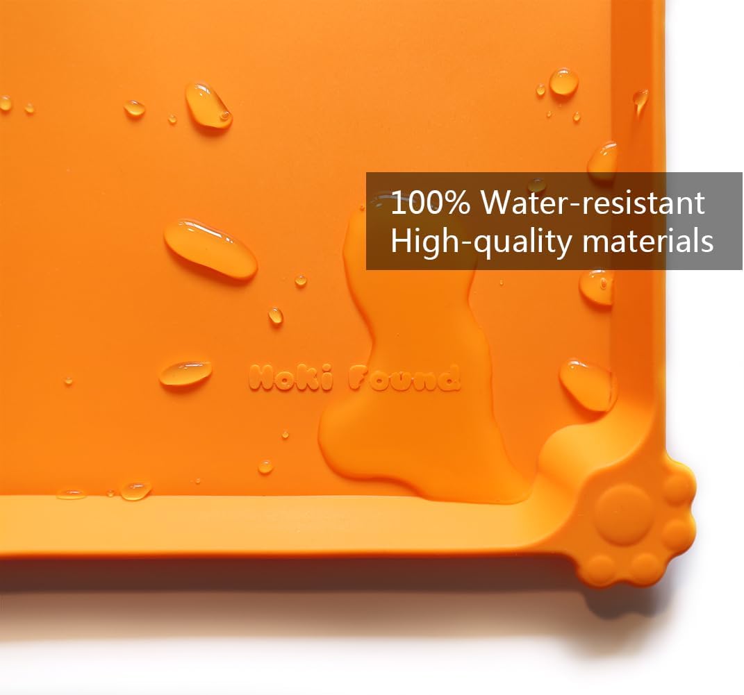 Hoki Found L Silicone Non Slip Pet Dog Cat Bowl Mats - Placemat - Feeding Mat - Waterproof - For