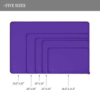 Waterproof Pet Feeding Mat with High Raised Edges, Heavier and Thicker Placemats for Cat Dog Water