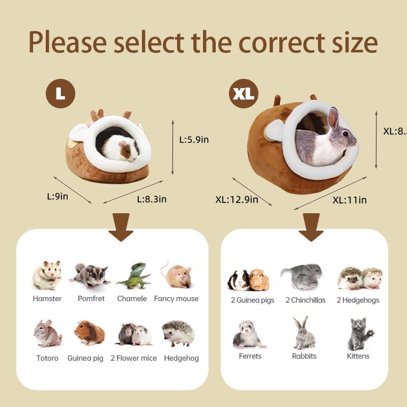 Guinea Pig Bed House & Hideout for Rat Bearded Dragon Hedgehog Ferret to Sleep and Hide, Guinea Pig