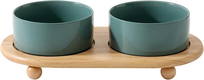Ceramic Elevated Dog Bowls, Food and Water Bowls for Dogs, Puppy, Raised Dog Dish, Pet