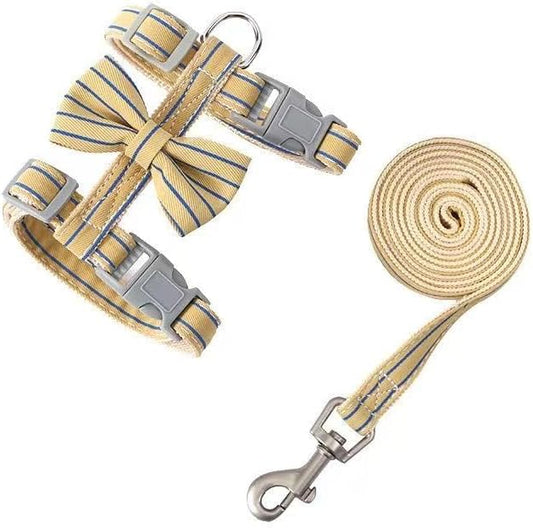 Butterfly Bow Tie Cat Harness and Leash Set - Adjustable, Escape-Proof, Breathable Kitten Vest with