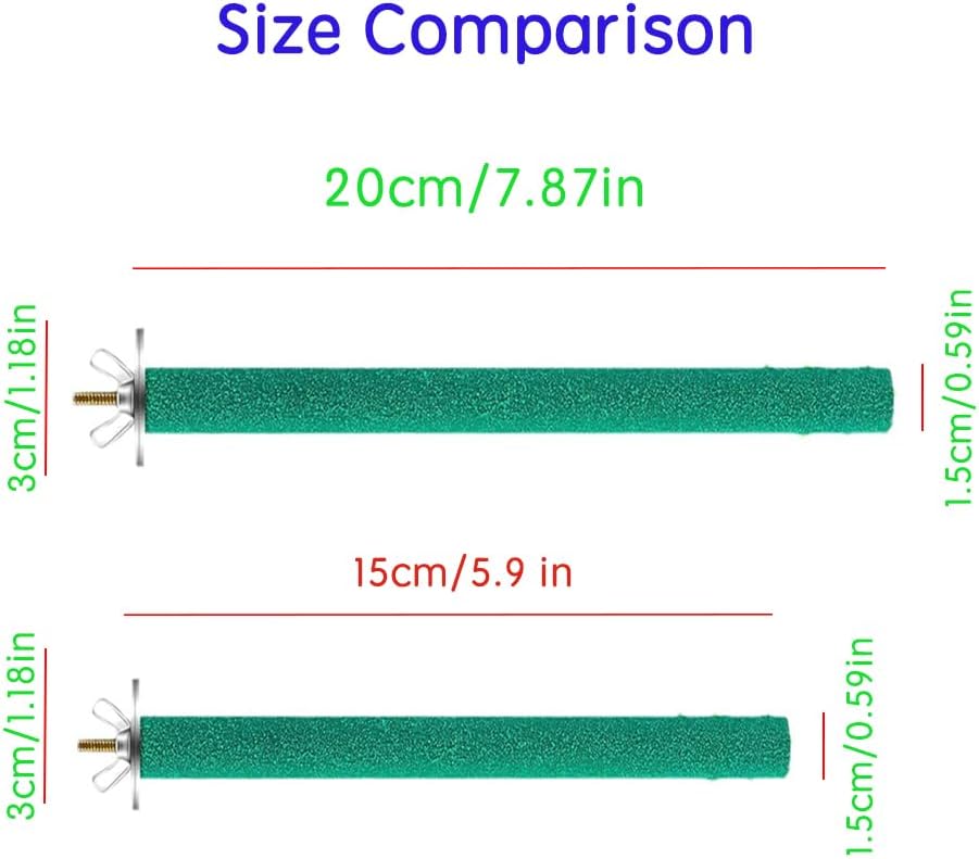 10 Pcs Parrot Perch Stand Bird Perch Stand Toy Colorful Paw Grinding Stick Cage Wooden Parakeet