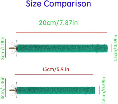 10 Pcs Parrot Perch Stand Bird Perch Stand Toy Colorful Paw Grinding Stick Cage Wooden Parakeet