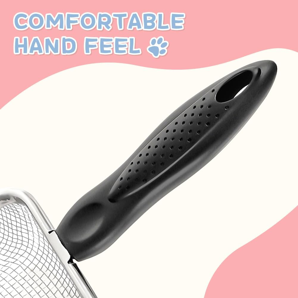 Cat Litter Scoop,Sturdy Litter Cleaner Corner Shovel,Stainless Steel Mesh Litter Shovel,Easy to