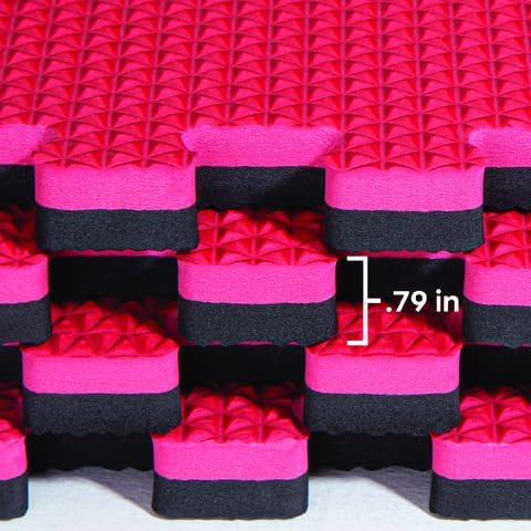 Norsk Reversible Gym Exercise Mats 3/4" Thick EVA Interlocking Foam Tiles, Perfect Home Gym