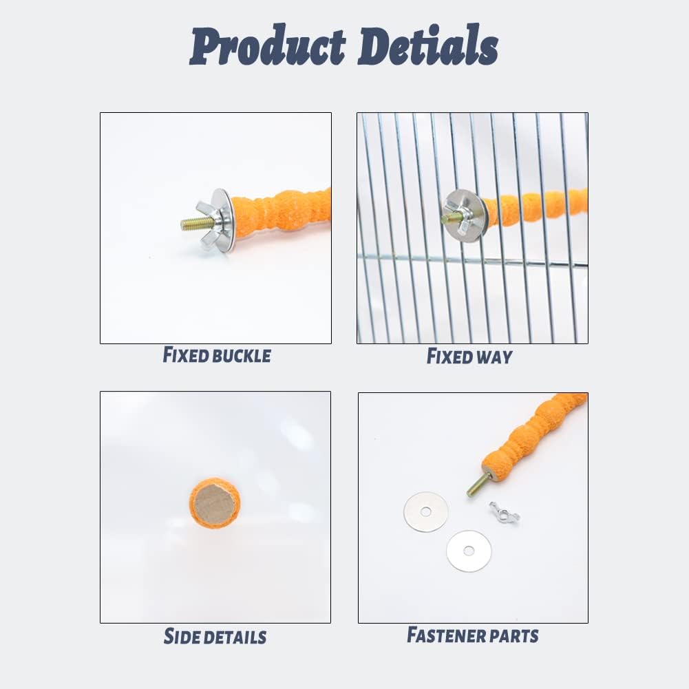 Litewoo Bird Perch Paw Beak Grinding Stick Grit Stand for Parrot Budgies Parakeet Cockatiels Conure
