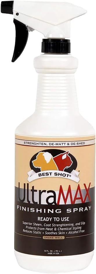 Best Shot UltraMAX Pro Finishing Spray, Ideal Detangler Spray for Pets, Hydrating and Soothing Pet