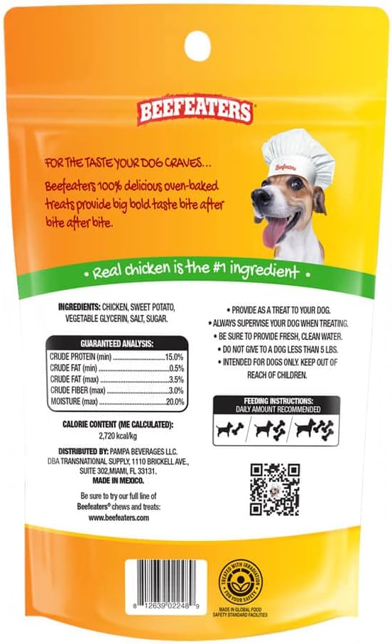 Beefeaters Sweet Potato Wrap with Chicken – Dog Treat. No Corn, Wheat, Soy or Gluten, Low Fat