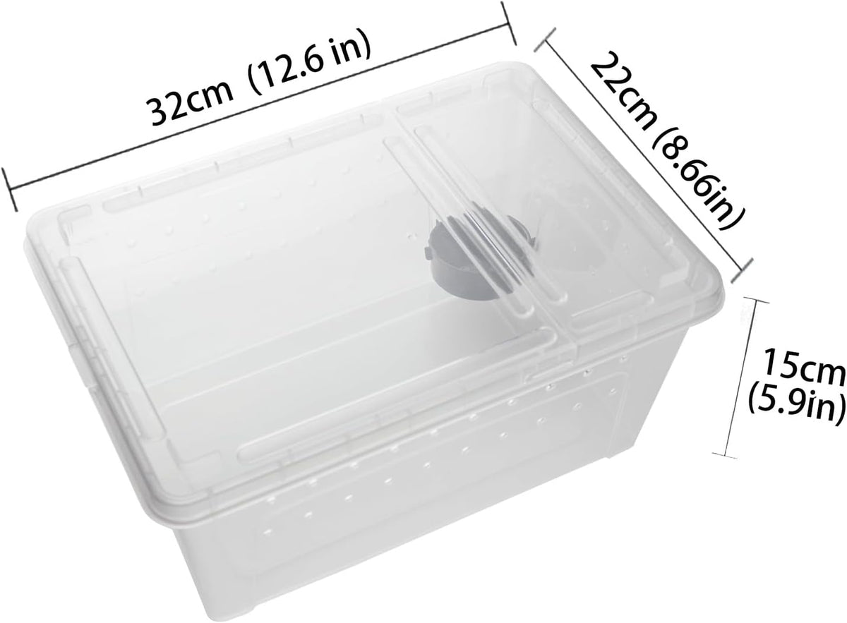 OMEM Portable Reptile Terrarium Habitat for Mini Pet Houses Breathable Holes Stackable Container