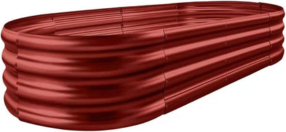 Land Guard Galvanized Raised Garden Bed Kit, Planter Boxes Outdoor, Oval Large Metal Beds for