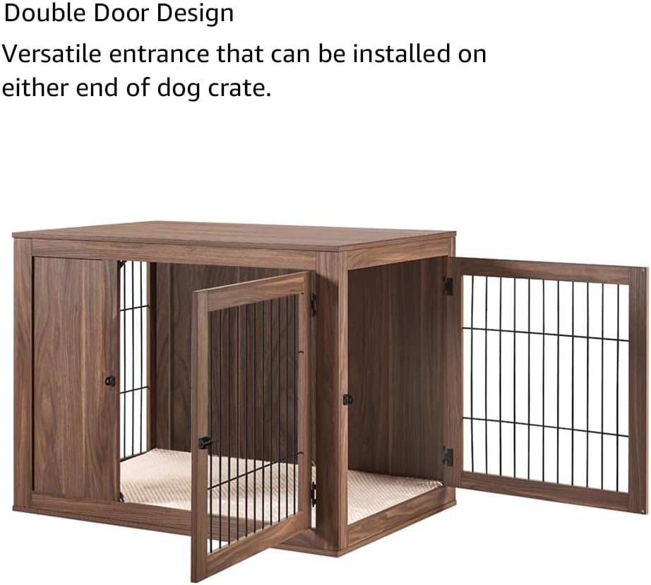 unipaws 38.5 Inch Furniture Style Dog Crate for Medium Large Dogs, Indoor Aesthetic Dog Stuff