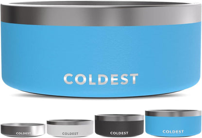 Coldest Dog Bowl - Anti Rust Metal, Non Slip, 3 Layers Insulated Stainless Steel Dog Bowls - Spill