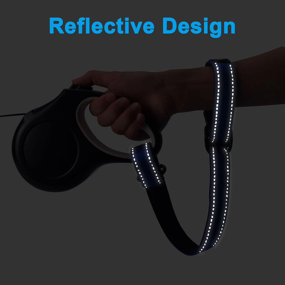 PetBonus Short Dog Leash, Safety Wrist Strap for Retractable Dog Leash, Reflective Design and