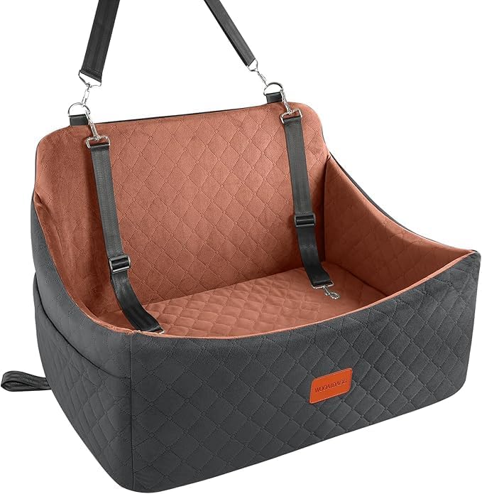 Dog Car Seat for Medium & Large Dogs Up to 55lbs, Memory Foam Cushion, Washable Cover, Safety