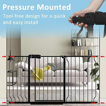 62.2"-71.65" Extra Wide Auto Closing Baby Safety Gate for Stairs & Doorways, Pressure Mounted No