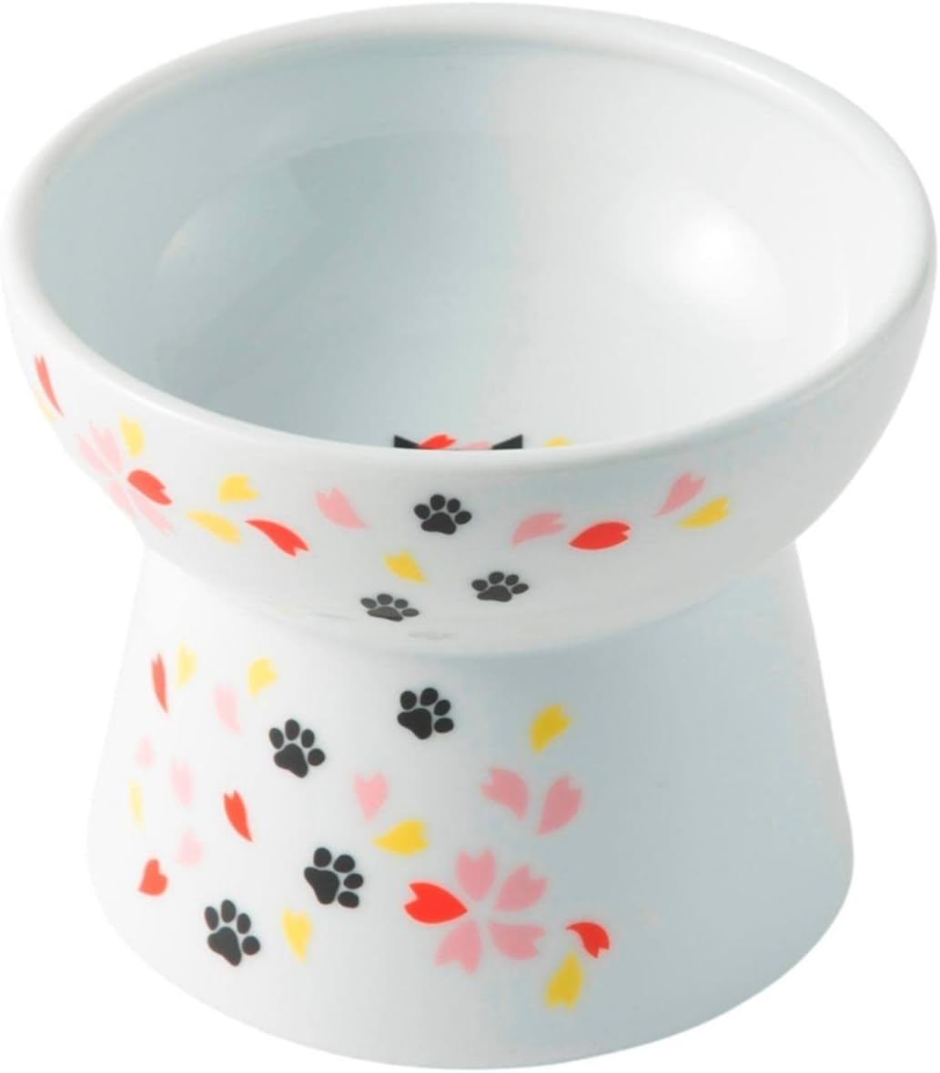 Necoichi Raised Stress Free Cat Food Bowl, Elevated, Backflow Prevention, Dishwasher and Microwave