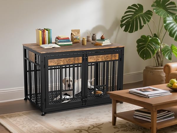 48 Inch Heavy Duty Dog Crate Furniture for Large Dogs, Decorative Pet House End Table, Extra Large