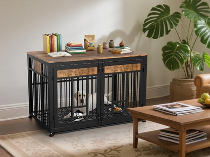 48 Inch Heavy Duty Dog Crate Furniture for Large Dogs, Decorative Pet House End Table, Extra Large