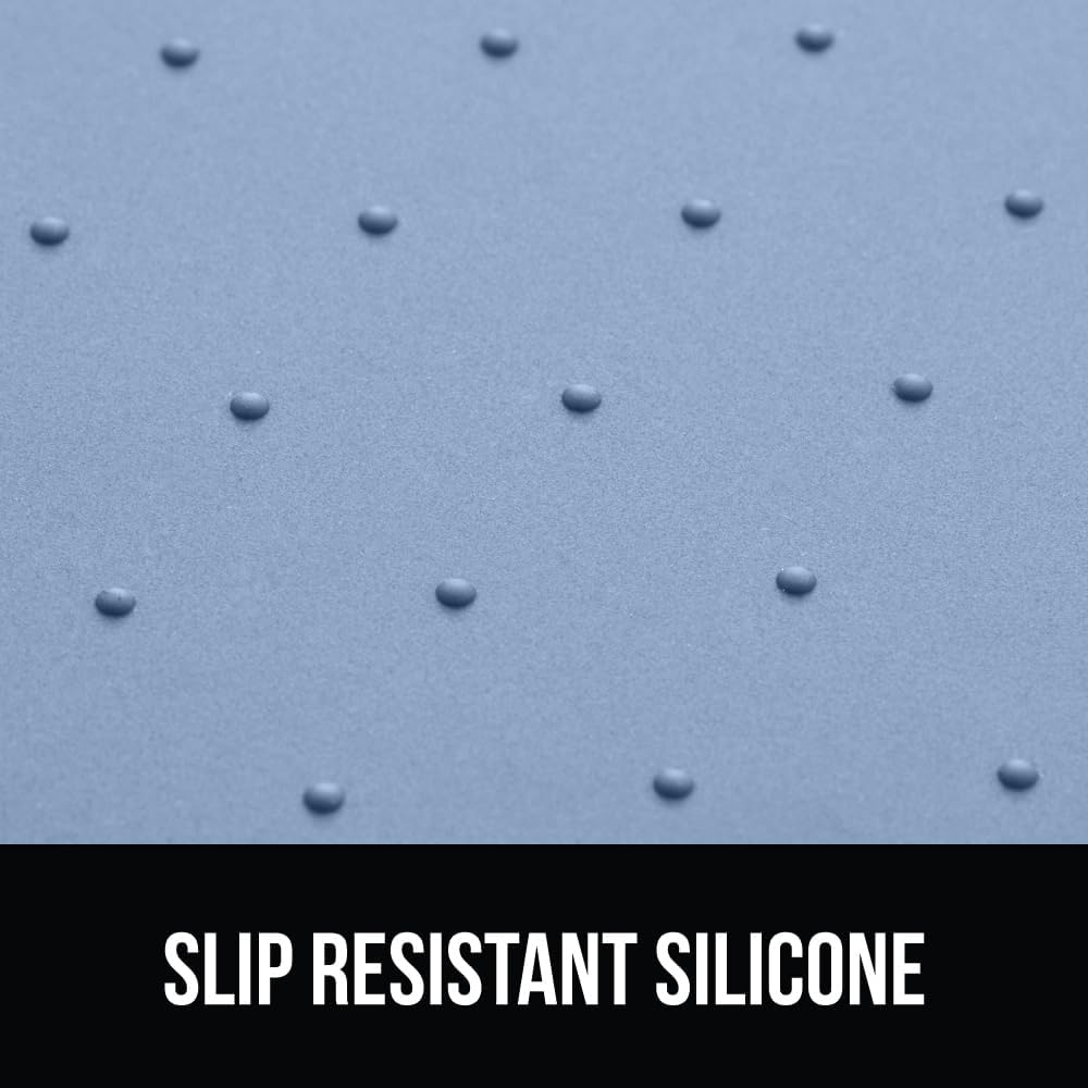 GORILLA GRIP 100% Waterproof Raised Edge BPA Free Silicone Pet Feeding Mat, Dog Cat Food Mats