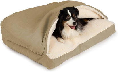 Snoozer Rectangle Cozy Cave Dog Bed - Indoor Dog Bed with Cover Cave, Covered Calming Burrow for