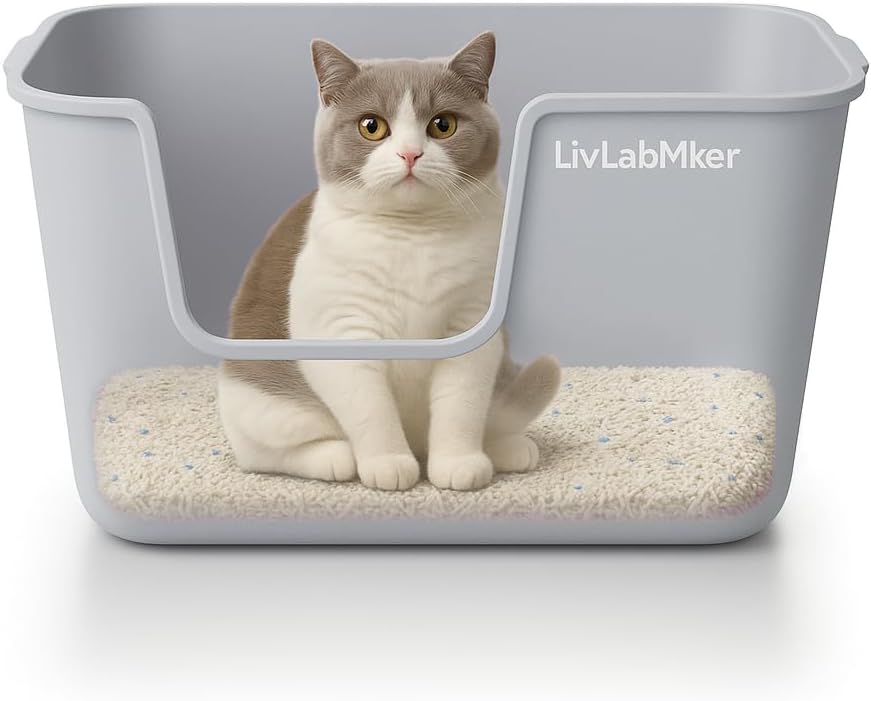 Extra Large Cat Litter Box with High Sides - Splash-Proof Design for Big Cats & Multi-Cat Homes