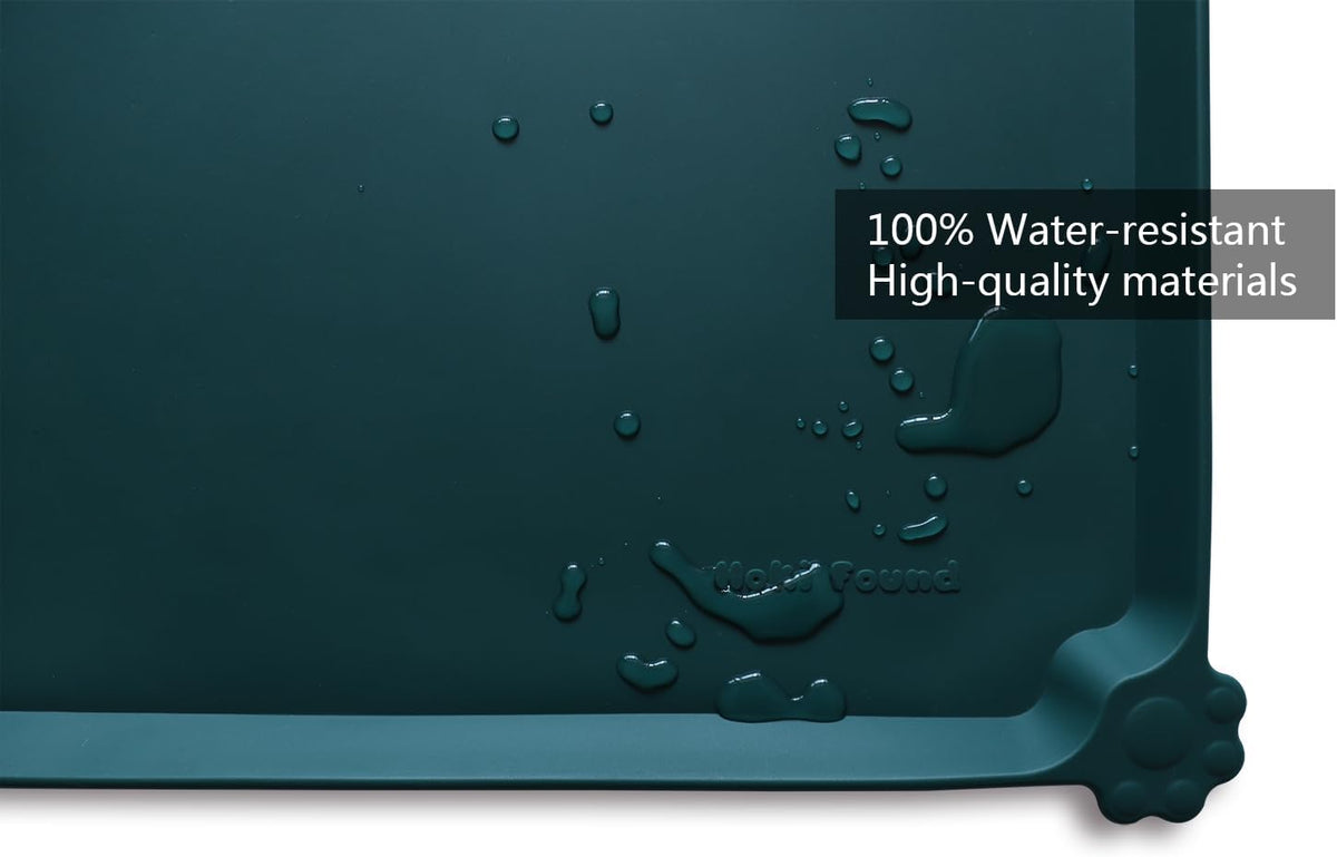 Hoki Found XX-Large Silicone Non Slip Pet Dog Cat Bowl Mats - Placemat for Feeding - Waterproof for