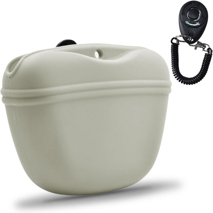 AUDWUD Silicone Dog Treat Pouch,Clip on Portable Training Container,Convenient Magnetic Buckle