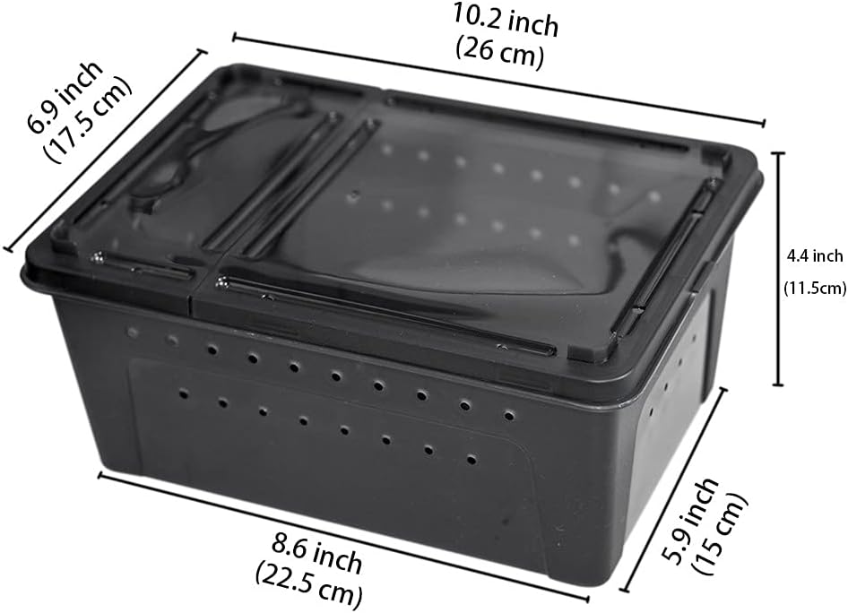OMEM Portable Reptile Terrarium Habitat for Mini Pet Houses Breathable Holes Stackable Container