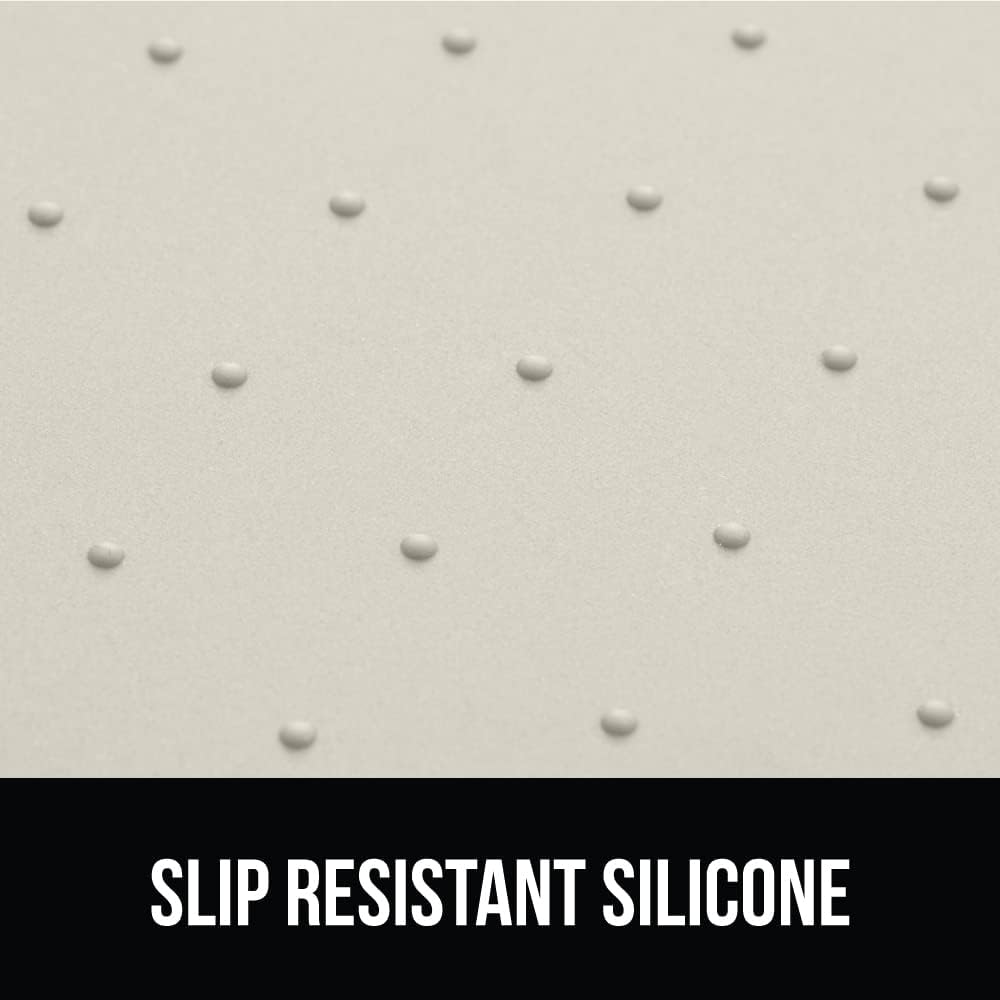 GORILLA GRIP 100% Waterproof Raised Edge BPA Free Silicone Pet Feeding Mat, Dog Cat Food Mats