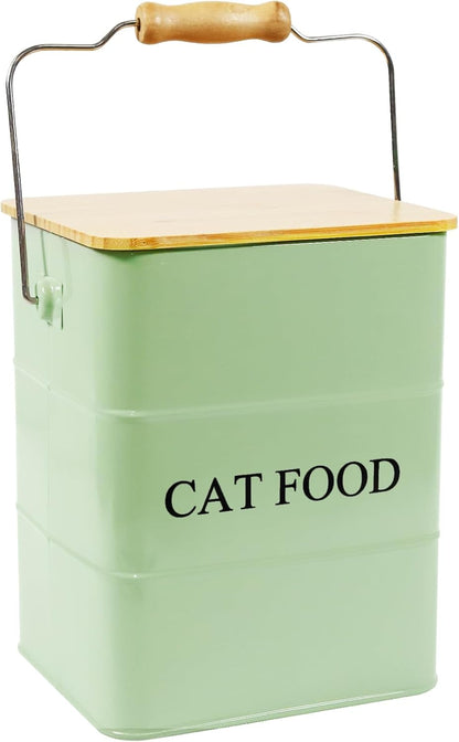 Cat Food storage container Cat Treats Jar,5~6 lb Metal food treats tin for Cat, pet snacks