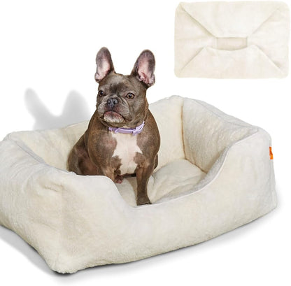 FUZI Luxury Aesthetic Dog Bed with Extra Cover for Small Dogs, Washable Pet Couch, Pet Bed with