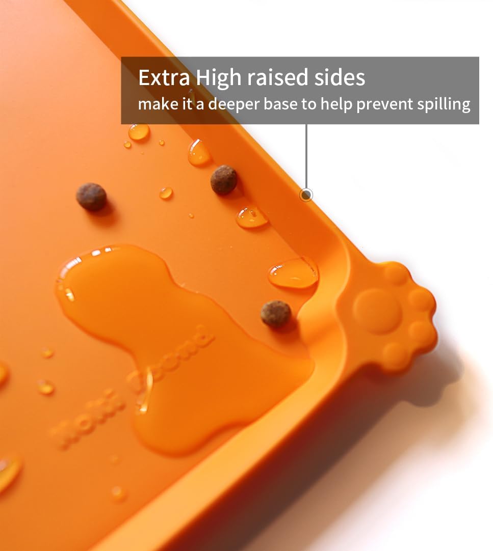 Hoki Found L Silicone Non Slip Pet Dog Cat Bowl Mats - Placemat - Feeding Mat - Waterproof - For