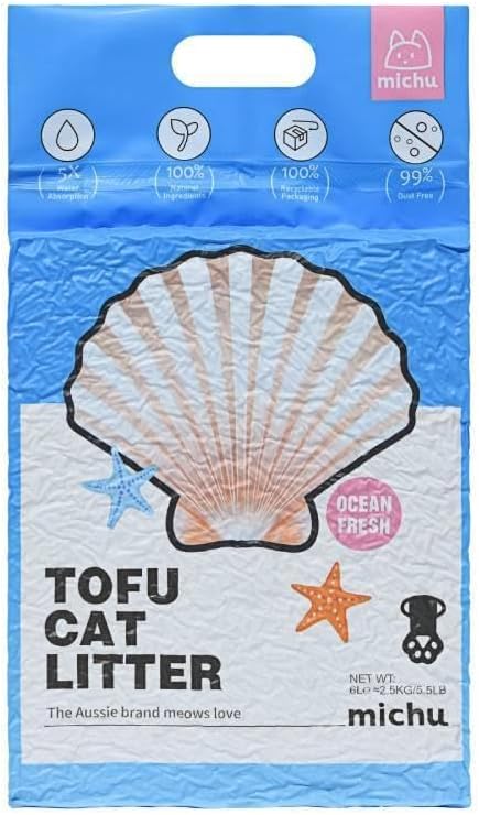 Tofu Cat Litter Natural Clumping Tofu Cat Litter, Fast Clumping and Easily Scoop-able 5.5lb/88oz 5