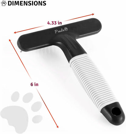 POODLIE Poodle Pet Dog Grooming Rake | Dematting Tool with Stainless Steel Shedding Comb for Pets |