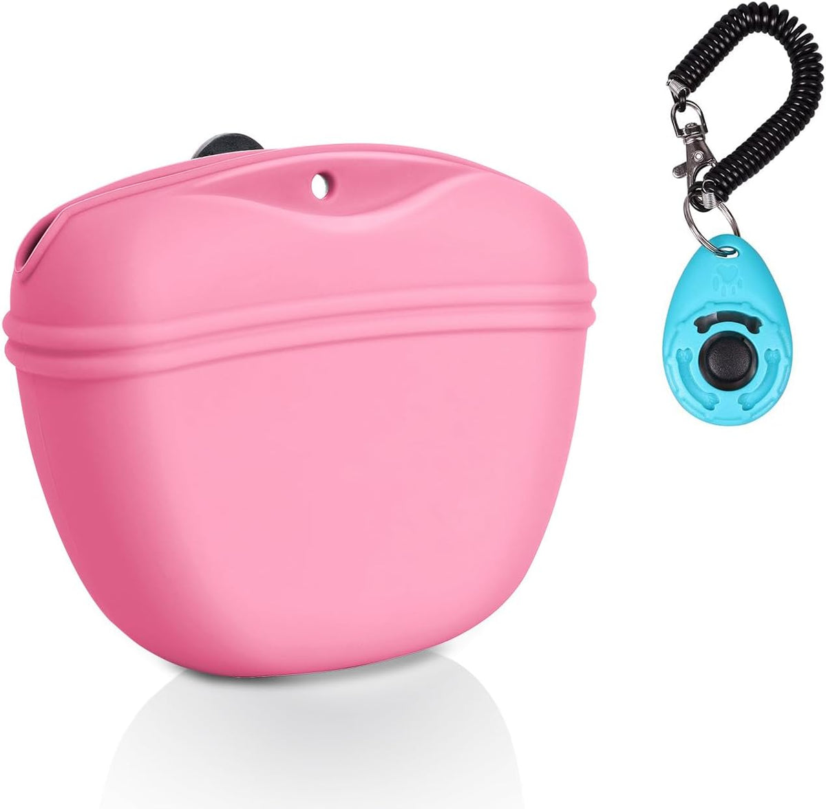 Left&Right Dog Clicker Training Kit,Silicone Dog Training Treat Pouch and Dog Clickers,Dog Treat