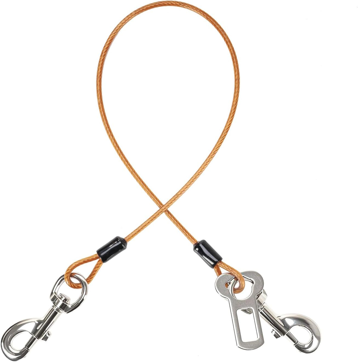 Dog Seat Belt Harness for Car,Dog Seatbelt of Coated Wire Leash Safety Restraint,No Chew Tether