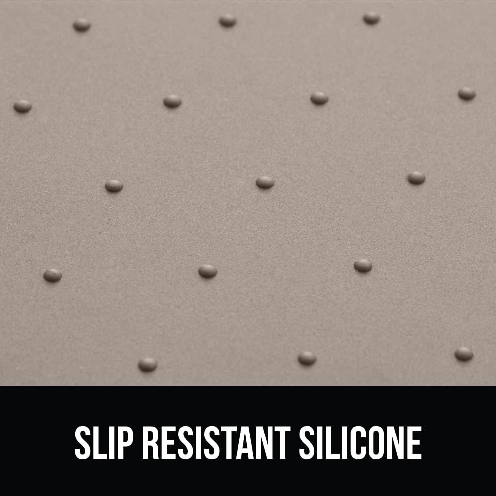 GORILLA GRIP 100% Waterproof Raised Edge BPA Free Silicone Pet Feeding Mat, Dog Cat Food Mats