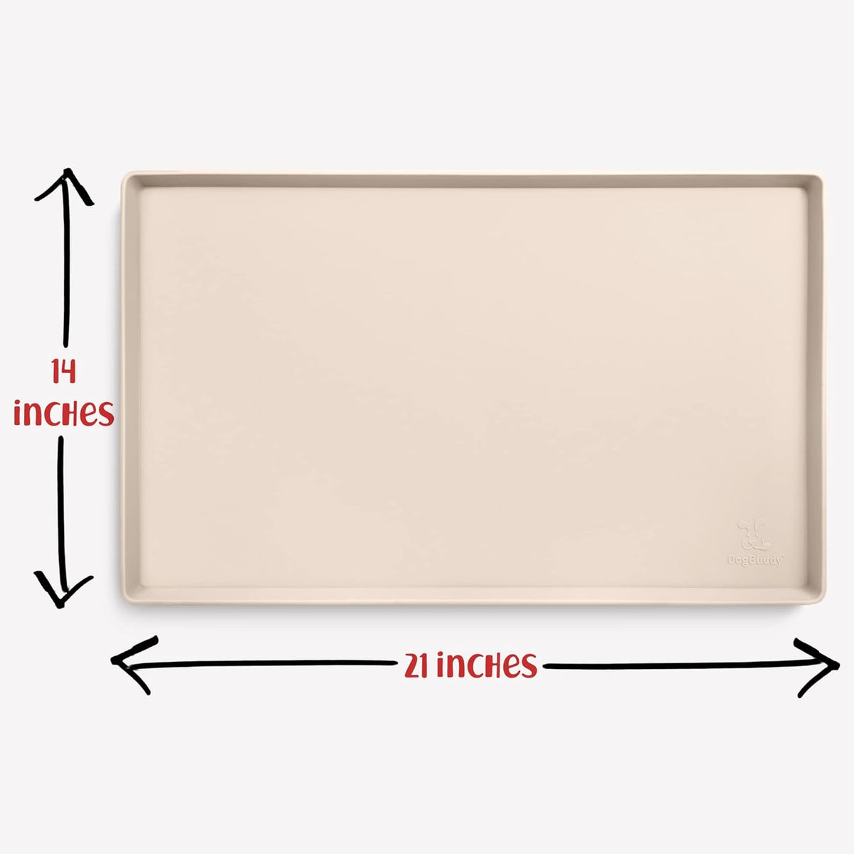 DogBuddy Waterproof Dog Food Mat with Raised Edge, Silicone - Nonslip Pet Feeding Mat for Floors