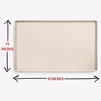 DogBuddy Waterproof Dog Food Mat with Raised Edge, Silicone - Nonslip Pet Feeding Mat for Floors