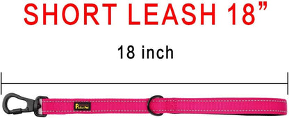 PLUTUS PET Short Training Dog Leash with Padded Handle for Medium Large Big Dogs,18 Inch Heavy Duty