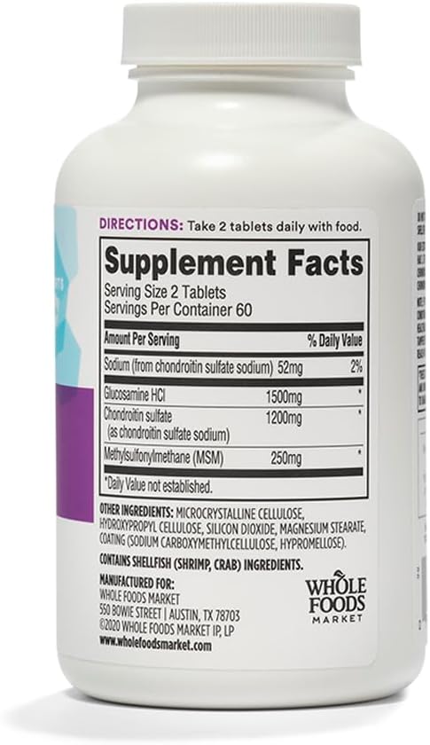 365 by Whole Foods Market, Extra-Strength Glucosamine Chondroitin and MSM, Supports Healthy Joints