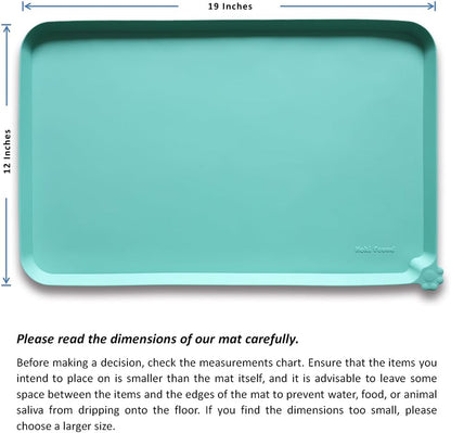 Hoki Found Silicone Pet Food Mats - Non Slip Cat & Dog Bowl Placemats - Waterproof Pet Feeding Mats