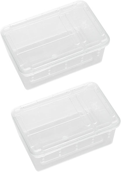 OMEM Portable Reptile Terrarium Habitat for Mini Pet Houses Breathable Holes Stackable Container