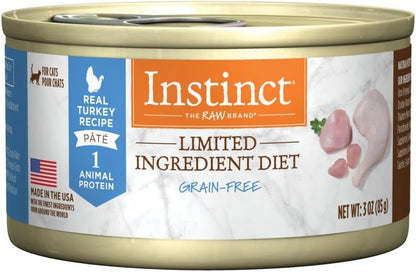 Instinct Limited Ingredient Diet, Natural Wet Cat Food, Grain Free Recipe - Real Turkey, 3 oz. Cans